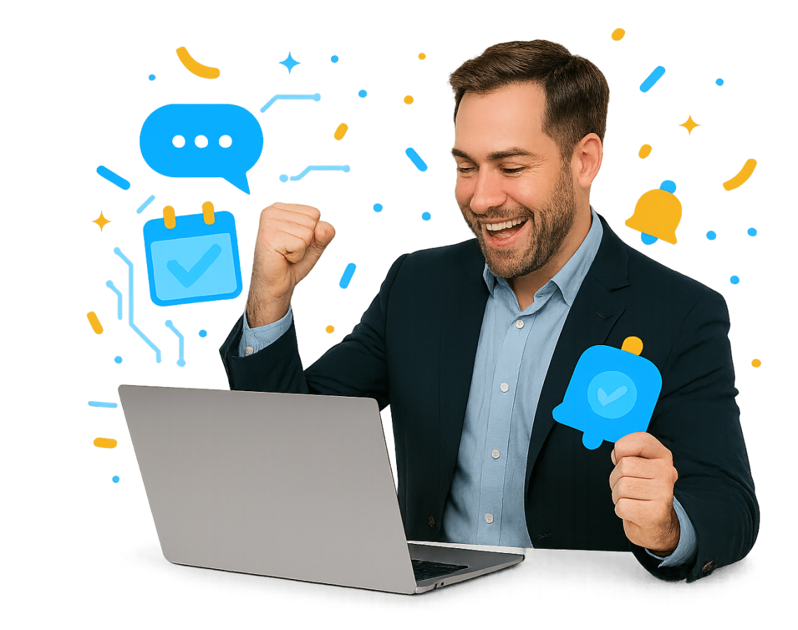 Brisbane AI website chatbot helping a visitor, collecting details and booking an appointment.